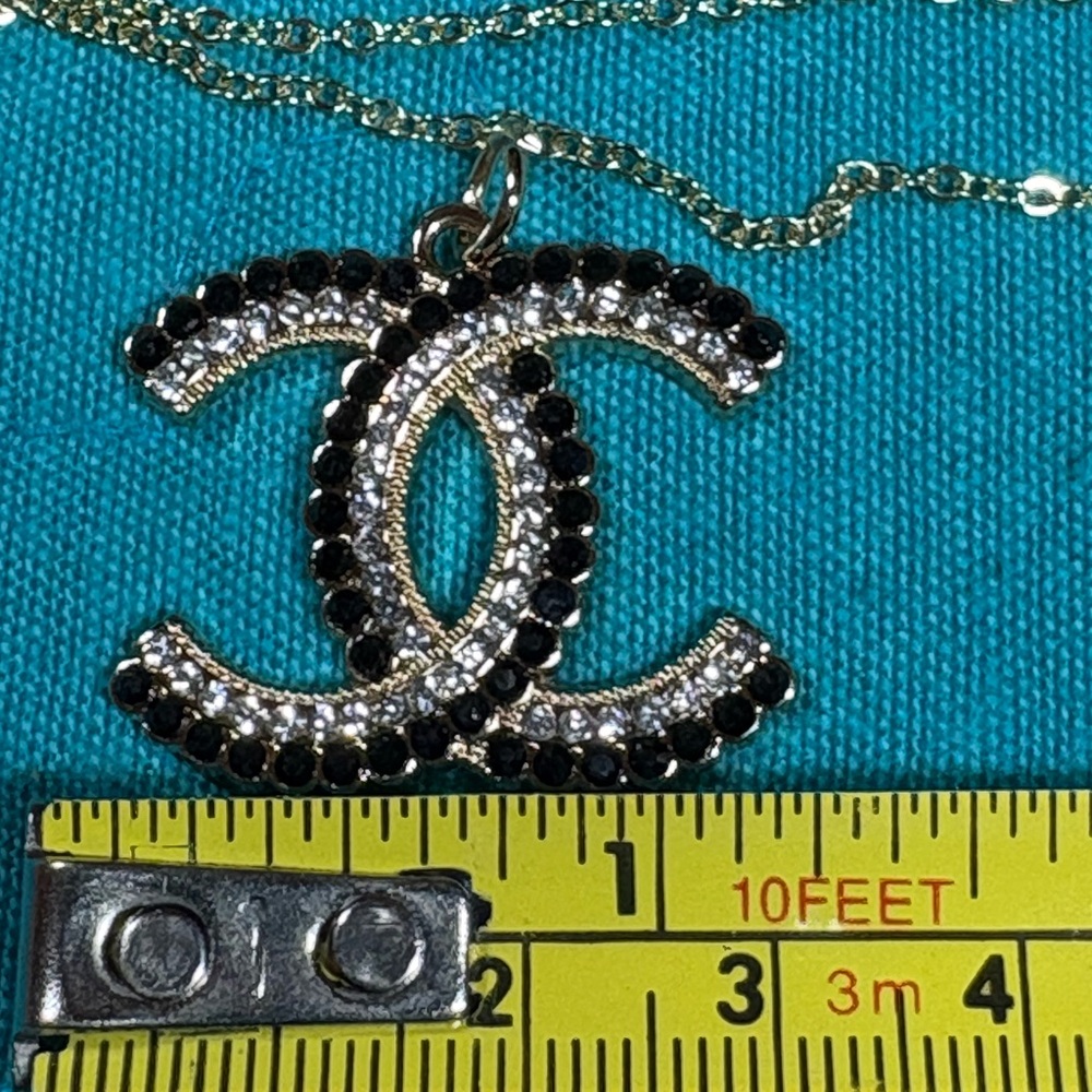 Gold Necklace with Black Accents - Picture 5 of 6